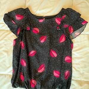 ALI & JAY Black Top with Pink and White Accents